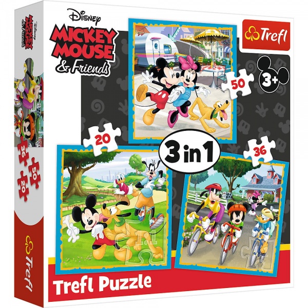 Пазл Trefl 3 в 1 (20,36,50) Disney Друзья Микки 3+ 34846