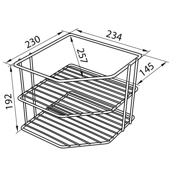 Полка угловая 198x232x238 мм белый