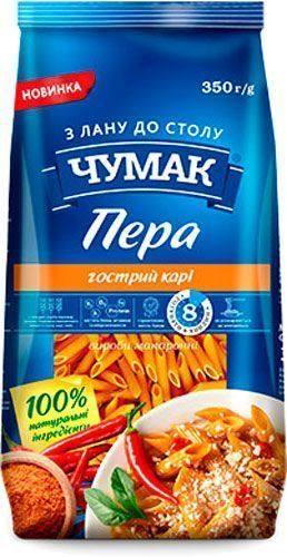 Макарони Чумак 350 г Пера гострий карі 