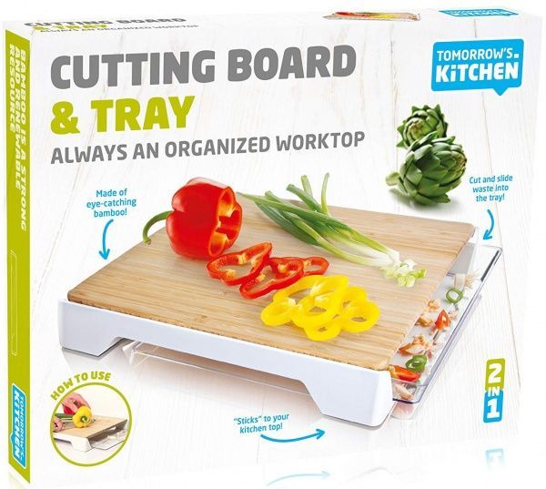 Дошка кухонна з лотком Cutting Board & Tray, пластик, бамбук Tomorrow's Kitchen