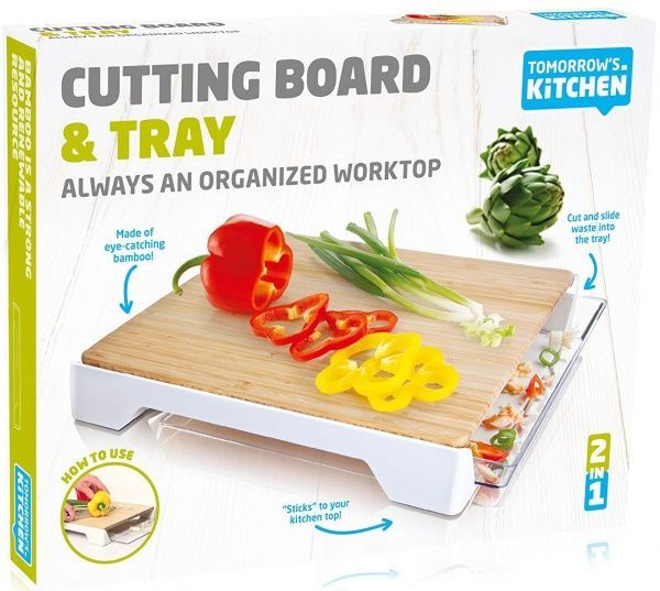 Доска кухонная с лотком Cutting Board & Tray, пластик, бамбук Tomorrow's Kitchen