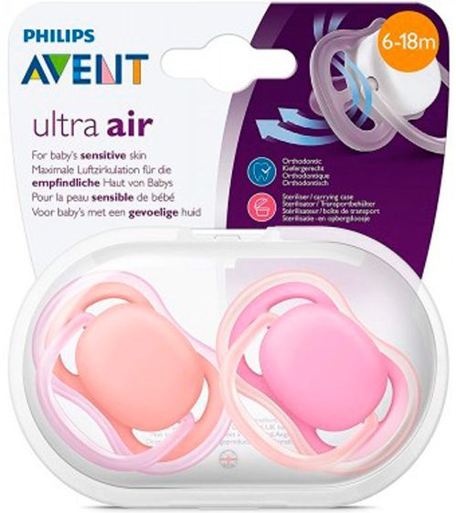 Пустышка Philips Avent Ultra-Air 6–18 мес. 2 шт. 8710103845409