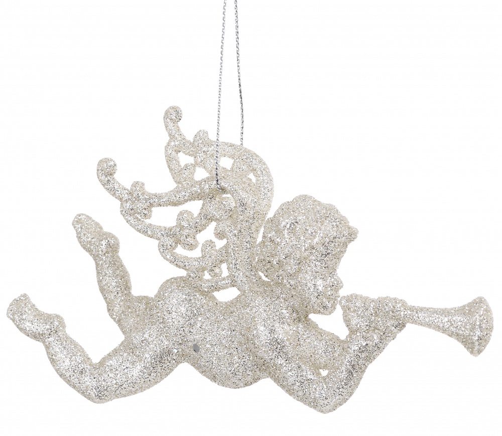 Підвіска пластикова музичний ангел/з присипкою асорт. 14 см EPI-P100208