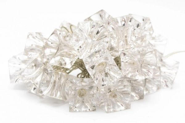 Электрогирлянда акриловая синяя 5мх20 см с внешним адаптором светодиодная (LED) 24 ламп