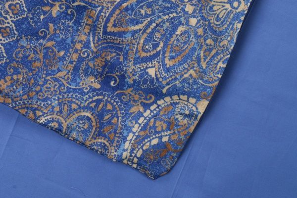 Комплект постільної білизни Matera B1 сімейний синій із золотим Granfoulard