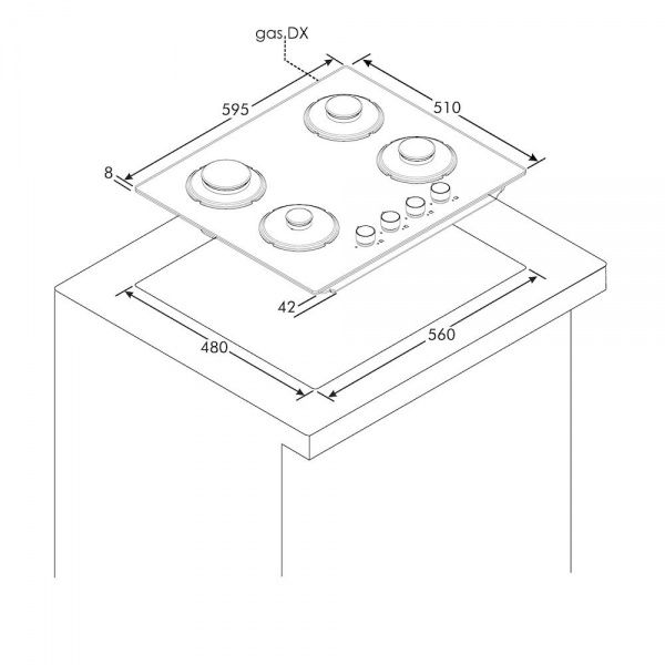 Варильна поверхня Hoover HVG6BR4K3B