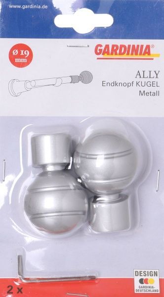 Наконечник Gardinia Ally Куля набірний d19 мм матове срібло 2 шт. 