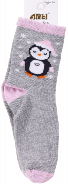 Носки для девочек ARTI 200060 р.7-8 серый 