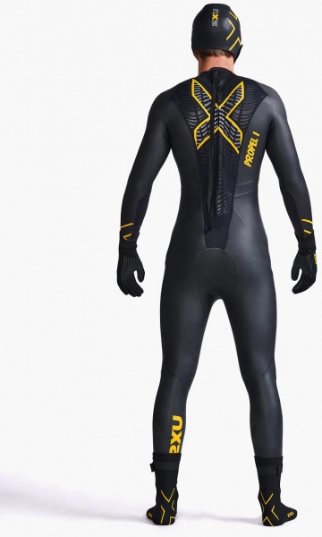 Шапочка для плавання 2XU Propel Neoprene Swim Cap UW7024f_BLK/ABN LXL чорний