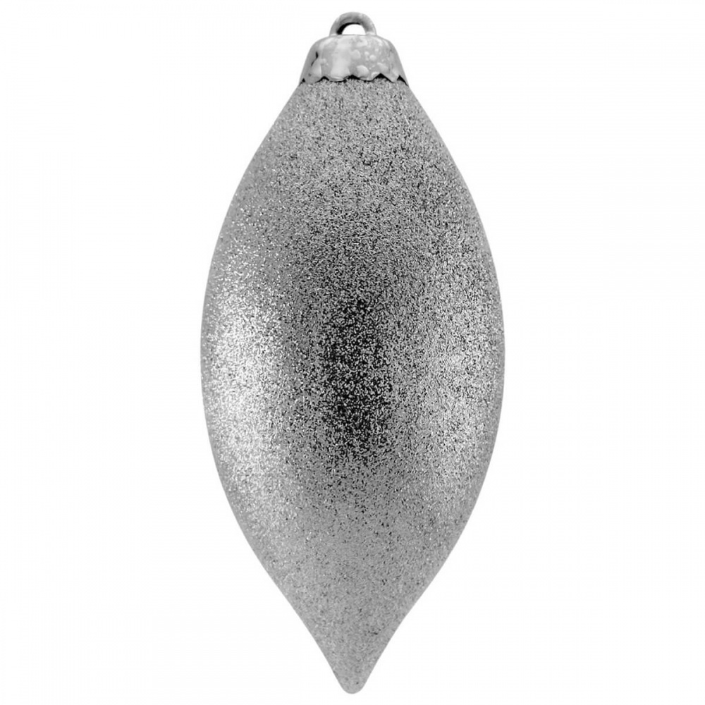Елочная игрушка Овал малый 12 см серебряный