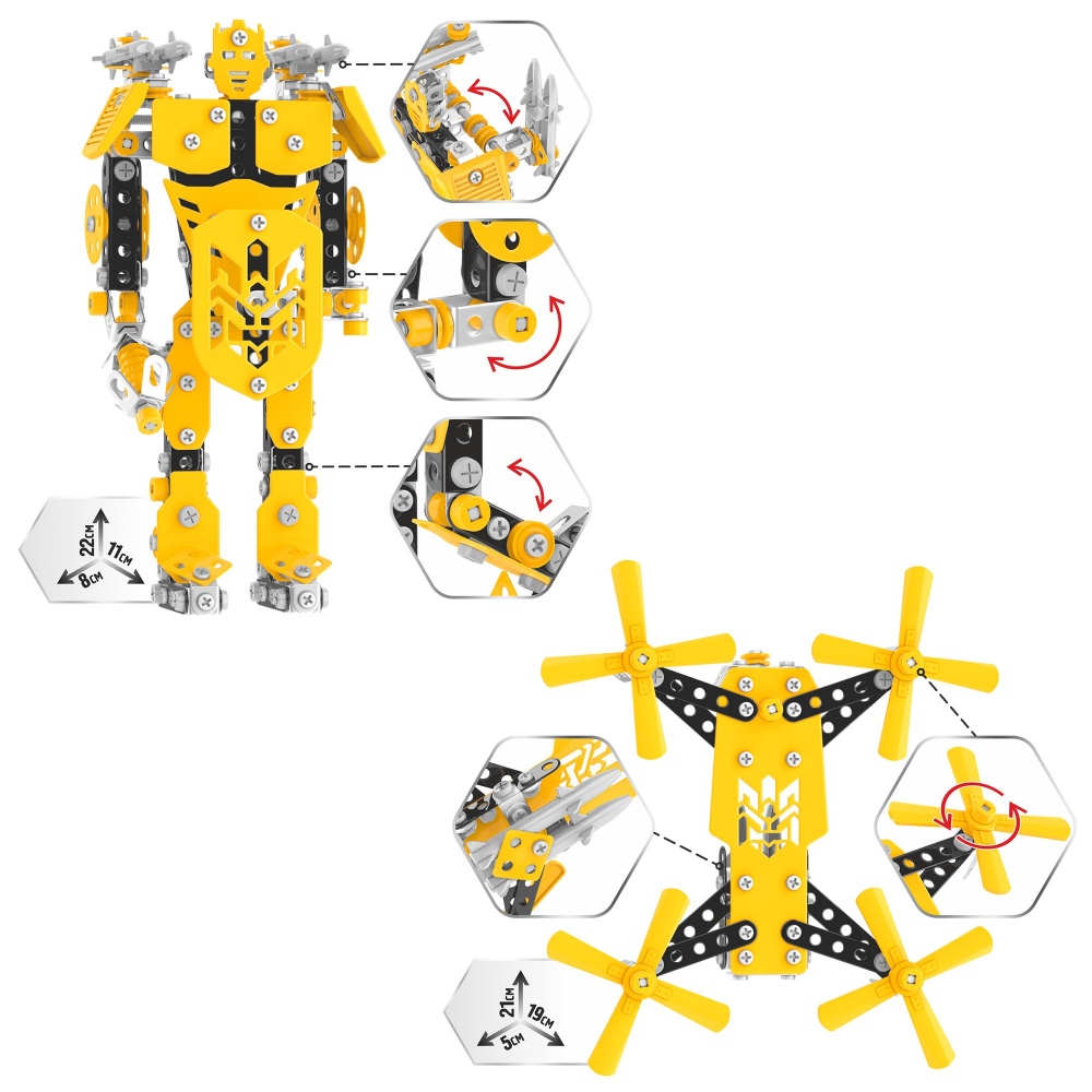 Конструктор металлический ТехноК Робот и дрон 0136