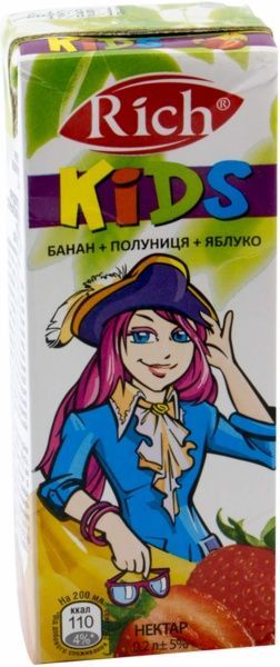 Нектар Rich Яблоко-банан-клубника 200 мл