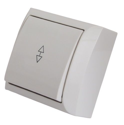 Выключатель проходной одноклавишный UP! (Underprice) без подсветки 10 А 220В белый 2205 WHITE