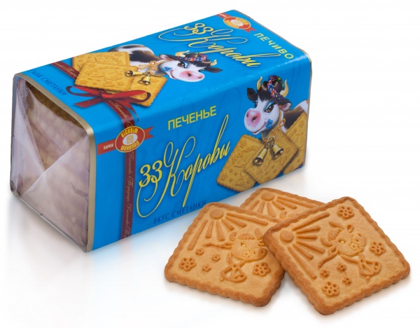 Печенье сахарное ХБФ 33 коровы вкус сметанки 180 г 