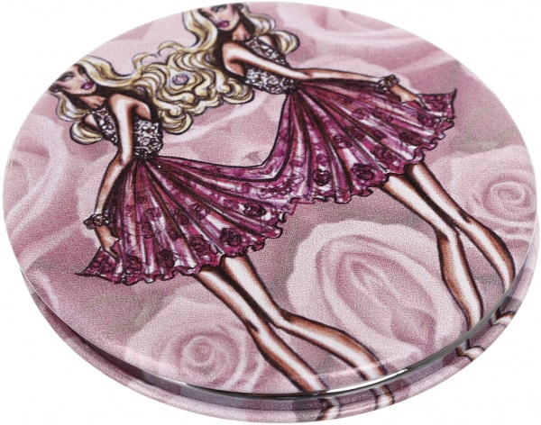 Зеркало карманное косметическое Лідер Канц Модница круглое 6 вариантов в ассортименте 