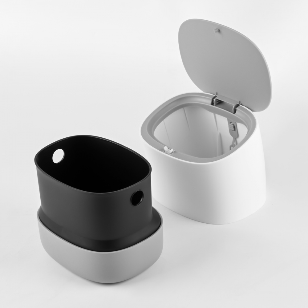 Контейнер для мусора MVM BIN-21 1,5 л белый с серым