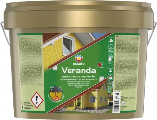 Краска Eskaro Veranda база ТR база под тонировку полумат 9,5 л
