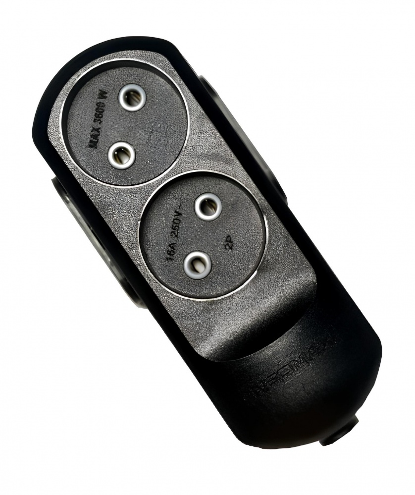 Колодка Neomax без заземления 2 гн. без выключателя черный NX510200