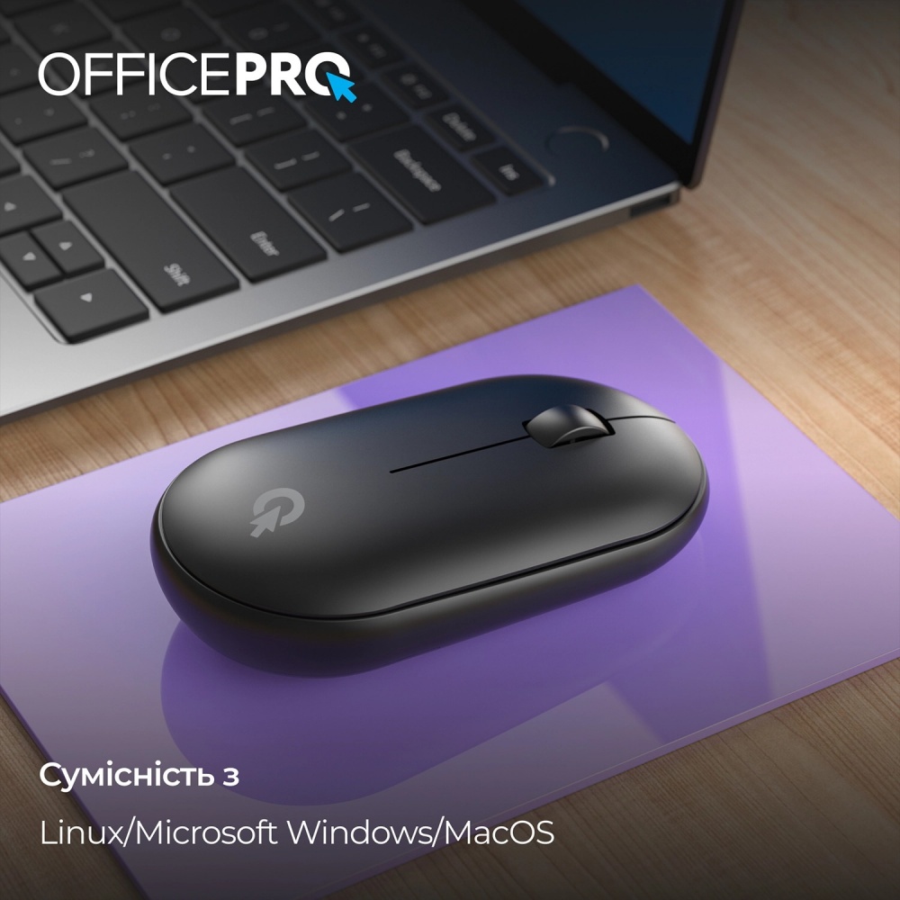 Миша OfficePro M185B Silent Click Wireless black (M185B)