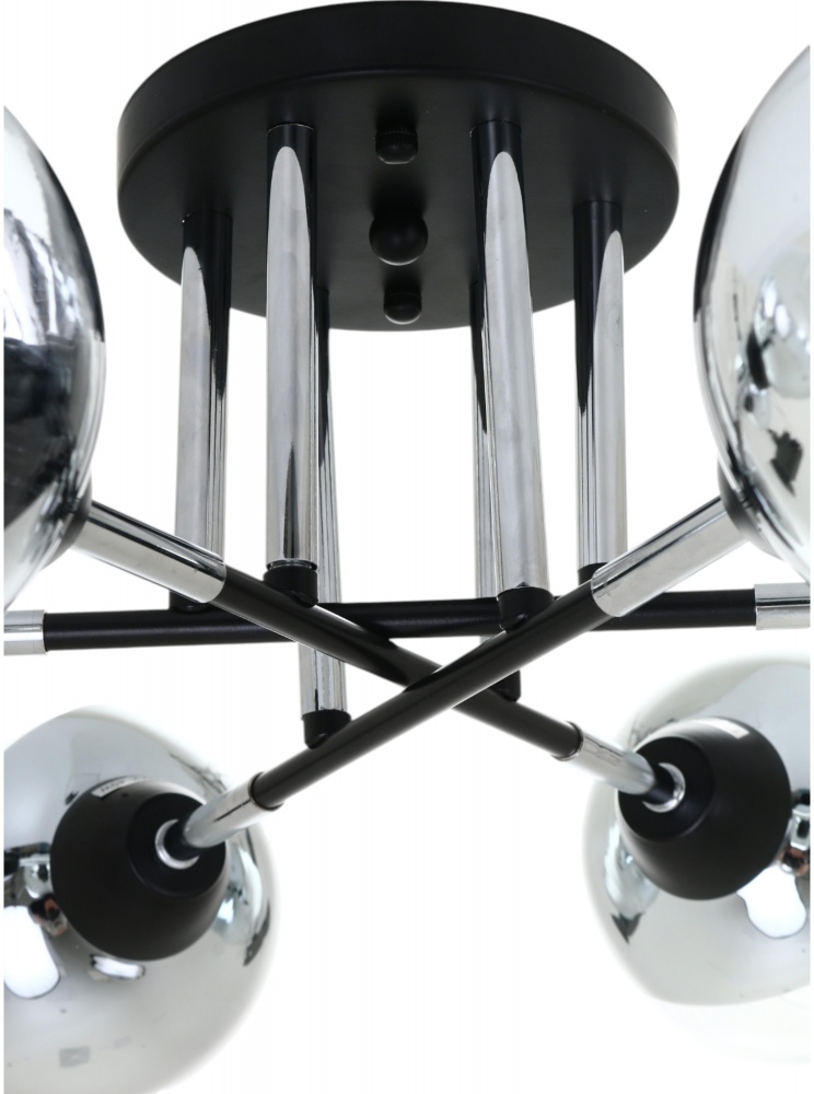 Люстра Sensio Leman 6x40 Вт E27 черный с серебристым LS-07268/6S-E2740W