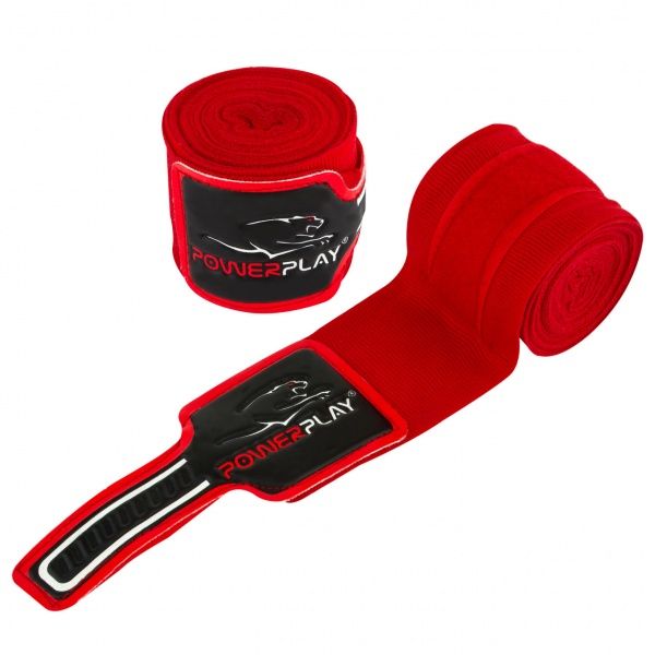 Боксерські бинти PowerPlay уні. 4 м червоні PP_3046 