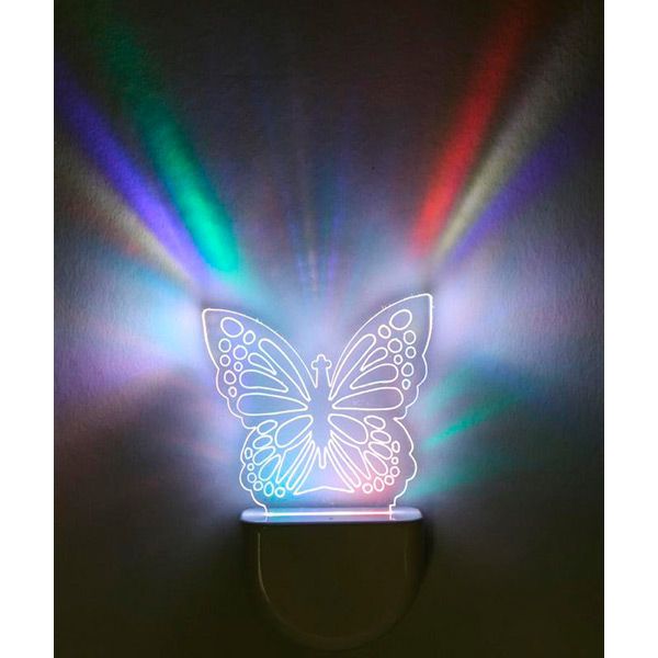Нічник Aukes Метелик 3D LED RGB 0.5 Вт білий 