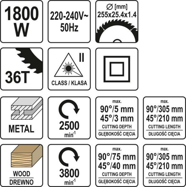 Пила торцювальна YATO YT-82174