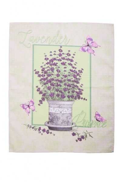 Рушник вафельний Прованс 60x45 см UP! (Underprice) бежевий із малюнком 