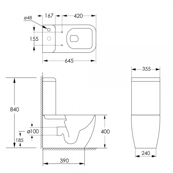 Унитаз-компакт VALTICE Rimless i1115 с сиденьем soft-close