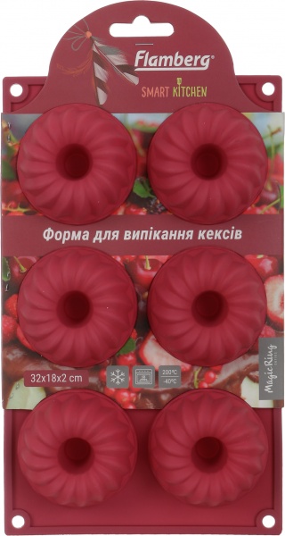 Форма для кексов Magic Ring с втулкой 32х18х2 см бордо Flamberg Smart Kitchen