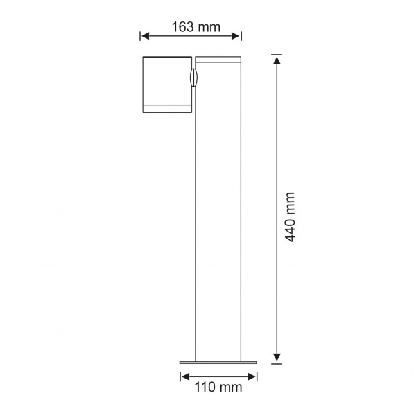 Столбик Polux Pino 44 см GU10 IP44 черный 