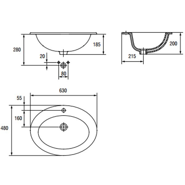 Умывальник CERSANIT Gamma 63 см K11-0012