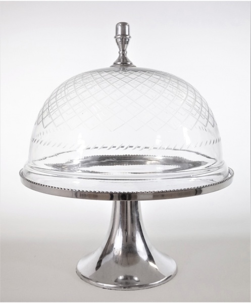 Тортовница на ножке со стеклянным куполом Royal 29x38 см 6947 HOFF 
