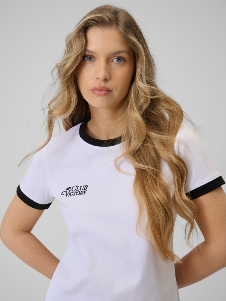 Футболка 4F 4FWSS26TTSHF2725-10S р.XL белый