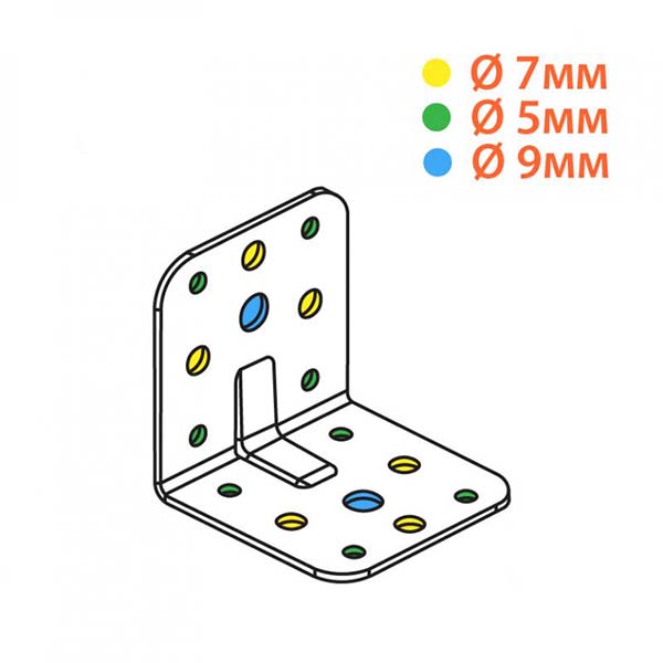 Уголок перфорированный Kolchuga равносторонний 60x60x60 мм 2,5 мм