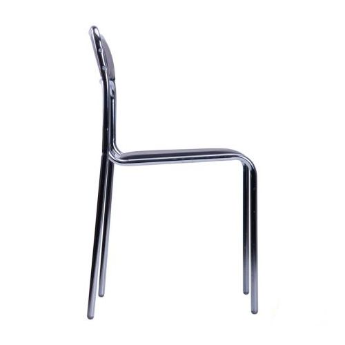 Стілець AMF Art Metal Furniture Аскона хром шкірзамінник чорний 