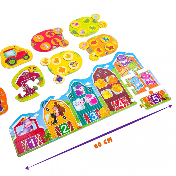 Развивающий набор Vladi Toys 3 в 1 Ферма VT2901-03