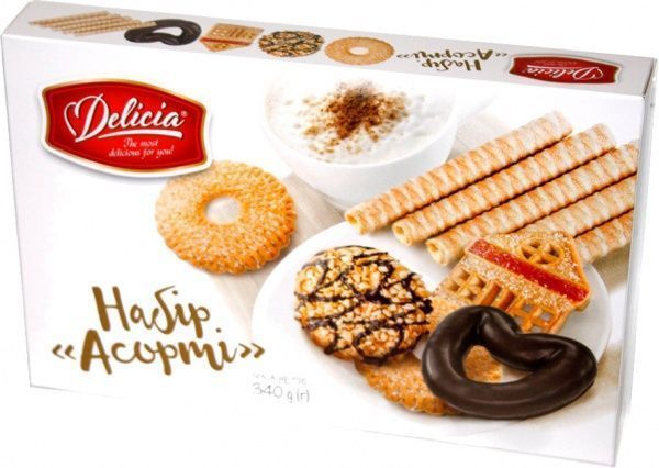 Набір печива BRAWO Асорті Альпійське з декором + Баварські + Мальвіна з вершковим смаком 42 г 