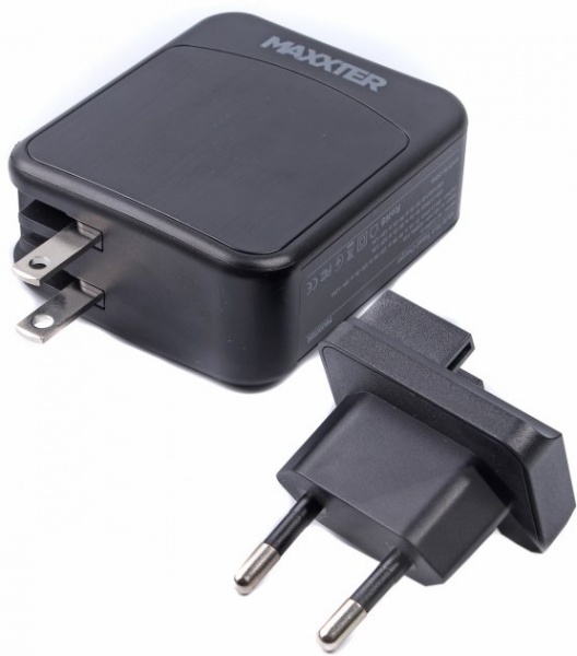 Зарядное устройство Maxxter WC-PD65W-01 2x USB-C 1х USB-A 