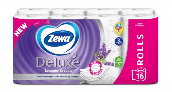 Туалетная бумага Zewa Deluxe Лаванда трехслойная 16 шт.