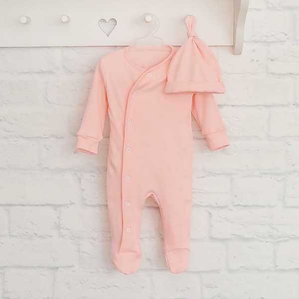 Комплект Blanka Чоловічок та шапочка рожевий р.62 110226 