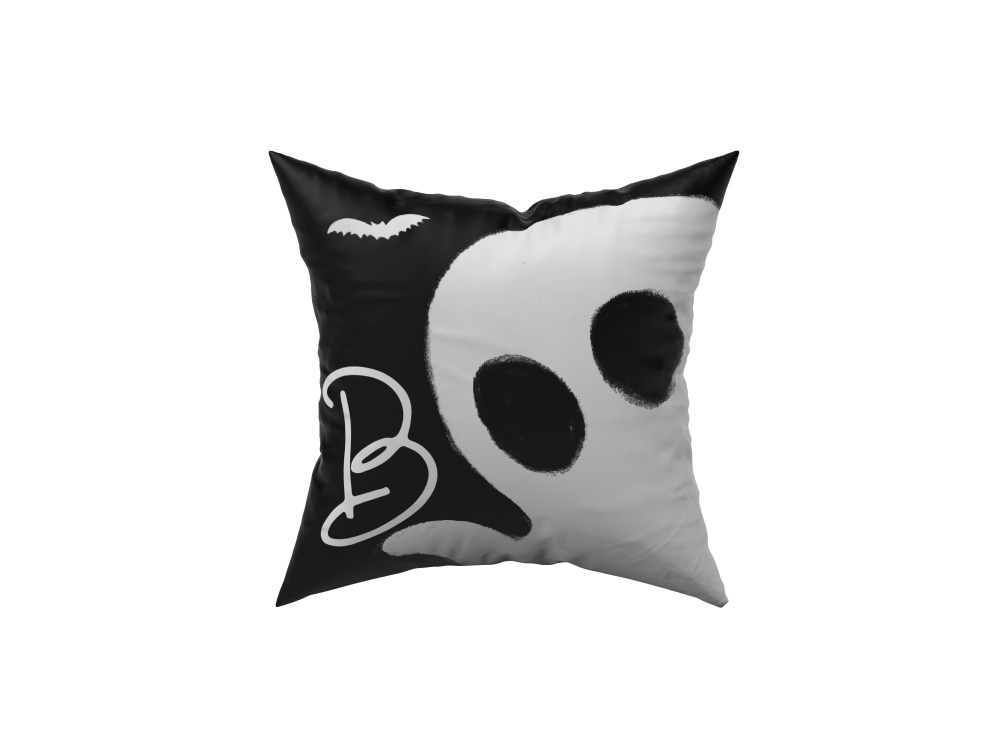 Подушка декоративная Halloween boo 45x45 см белый с черным La Nuit