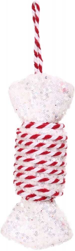 Декорація новорічна Китай Цукерка YE2933 19 см білий із червоним