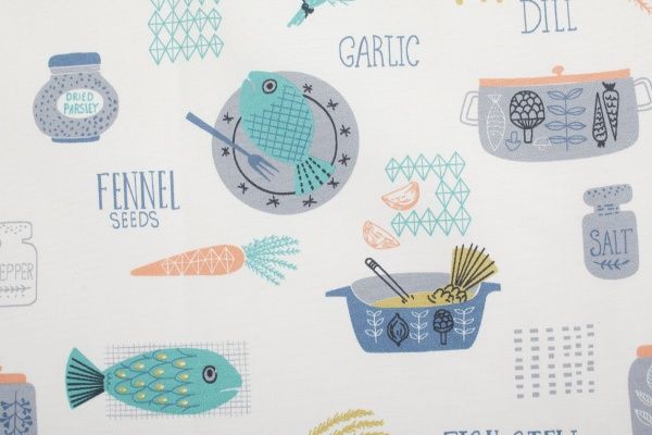 Скатерть Fish 145x110 см белый с принтом La Nuit 