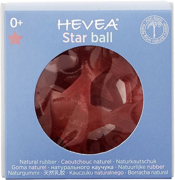 Прорізувач Hevea Star Ball з натурального каучуку Червоний