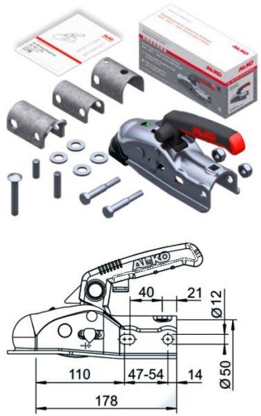 Сцепное устройство AK 270 AL-KO 2700 кг. с Soft-Dock