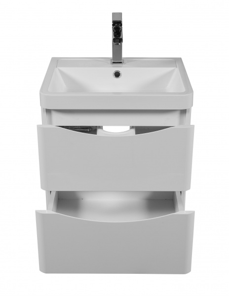 Тумба підвісна Aqua Rodos Vista білий глянець з умивальником Ваr 50 см