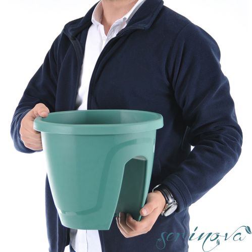 Горшок для цветов Serinova на перила EMERALD №1 круглый 7,5 л антрацит 