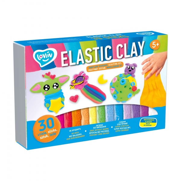 Масса для моделирования Lovin Elastic Clay 30 sticks