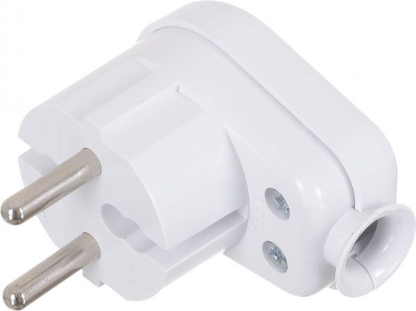 Электровилка угловая E.NEXT Uni-Schuko WT-16 K2 250В 16А пластик белый